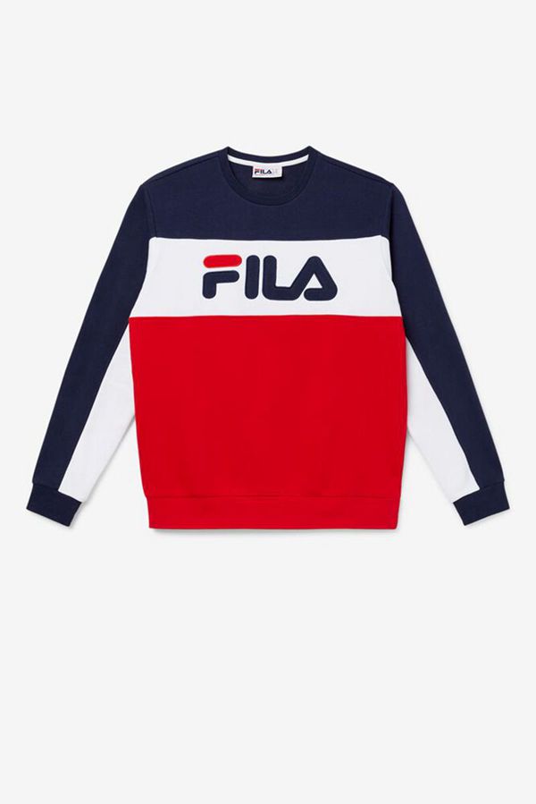 Moletons Fila Homem Vermelhas - Fila Lesner Fleece Crew Loja Online Portugal,ZMSG-48639